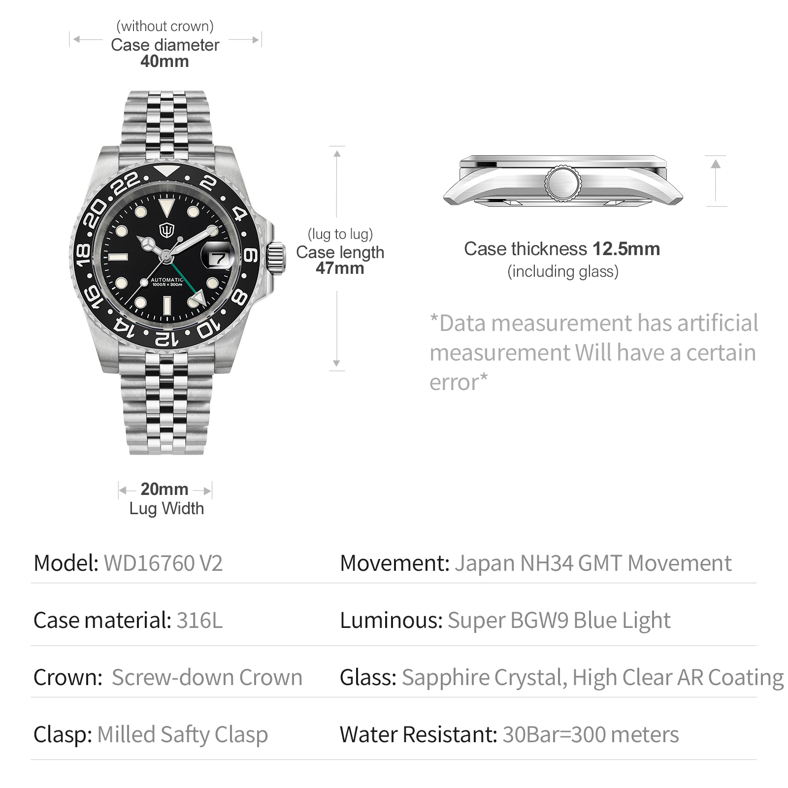 Watchdives NEW WD16760 V2 NH34 - Rolex Watch Datejust 리뷰 및 가격